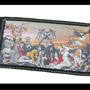 Vintage Disney Villains Beach Pool Towel 60x32" Cruella Deville HOOK Ursula SCAR
